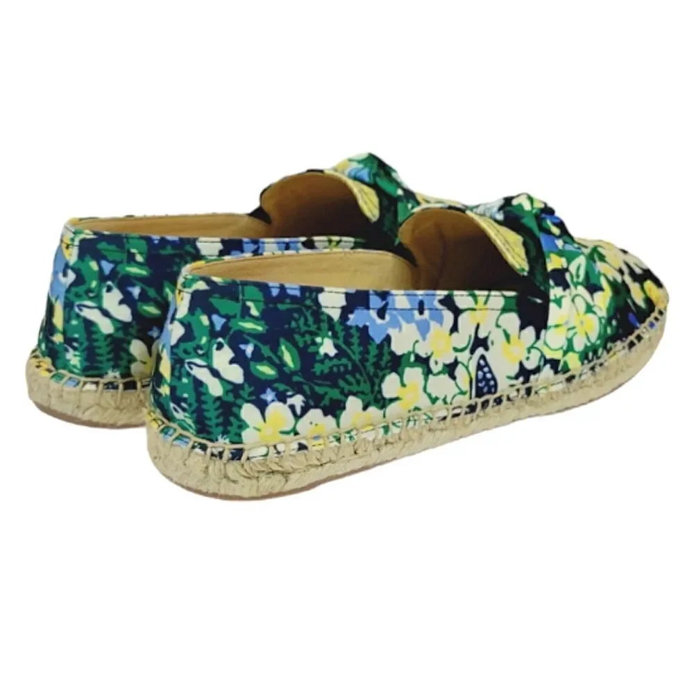 Talbots Izzy Butterfly Garden Knot Detail Sateen Espadrille Flats Shoe Size 8.5